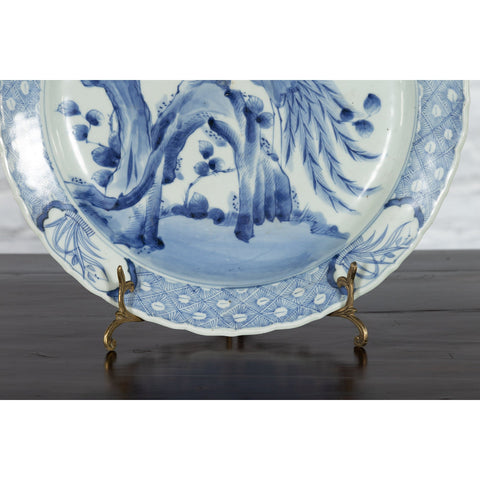 19th Century Japanese Porcelain Plate with Painted Blue and White Bird Décor-YN4791-5. Asian & Chinese Furniture, Art, Antiques, Vintage Home Décor for sale at FEA Home
