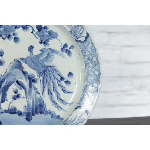 19th Century Japanese Porcelain Plate with Painted Blue and White Bird Décor-YN4791-7. Asian & Chinese Furniture, Art, Antiques, Vintage Home Décor for sale at FEA Home