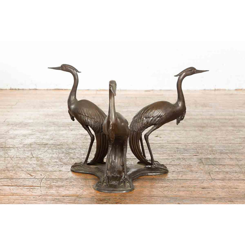 Vintage Bronze Heron Coffee Table Base