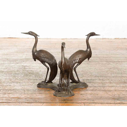 Vintage Bronze Heron Coffee Table Base