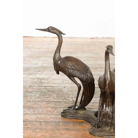 Vintage Bronze Heron Coffee Table Base
