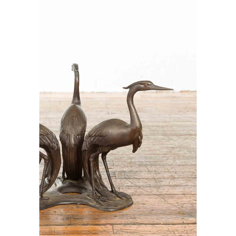 Vintage Bronze Heron Coffee Table Base