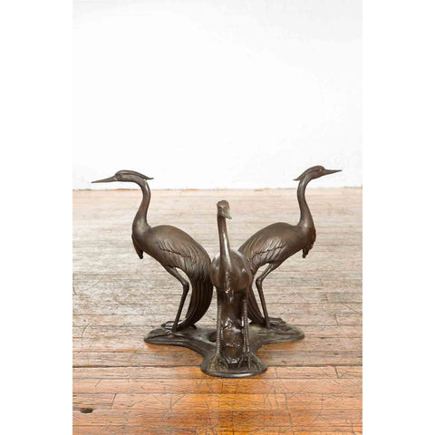 Vintage Bronze Heron Coffee Table Base
