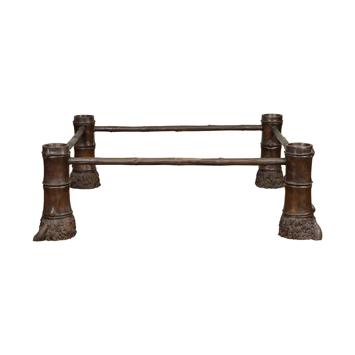 Large Contemporary Bronze Coffee Table Base with Hoof Feet with Brown Patina-1. Asian & Chinese Furniture, Art, Antiques, Vintage Home Décor for sale at FEA Home