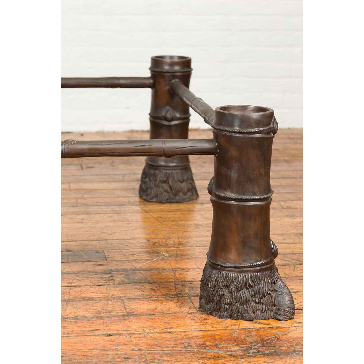 Large Contemporary Bronze Coffee Table Base with Hoof Feet with Brown Patina-7. Asian &amp; Chinese Furniture, Art, Antiques, Vintage Home Décor for sale at FEA Home