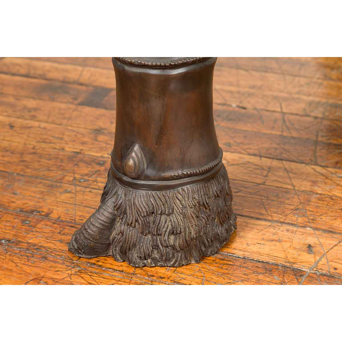 Large Contemporary Bronze Coffee Table Base with Hoof Feet with Brown Patina-8. Asian &amp; Chinese Furniture, Art, Antiques, Vintage Home Décor for sale at FEA Home