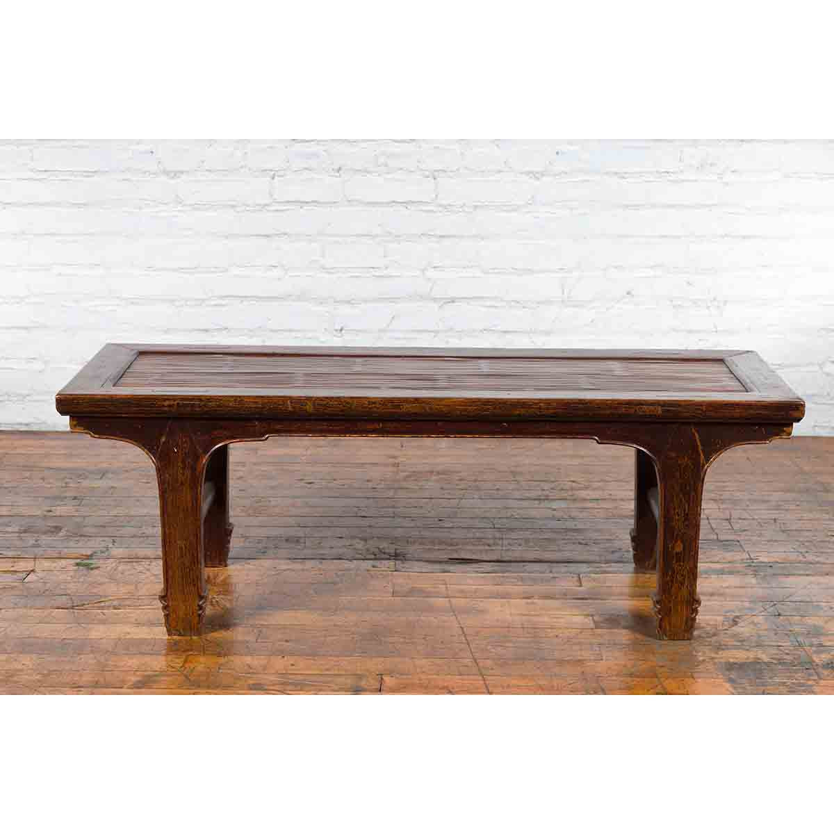 Chinese Early 20th Century Low Table with Bamboo Opium Mat Top-3. Asian &amp; Chinese Furniture, Art, Antiques, Vintage Home Décor for sale at FEA Home