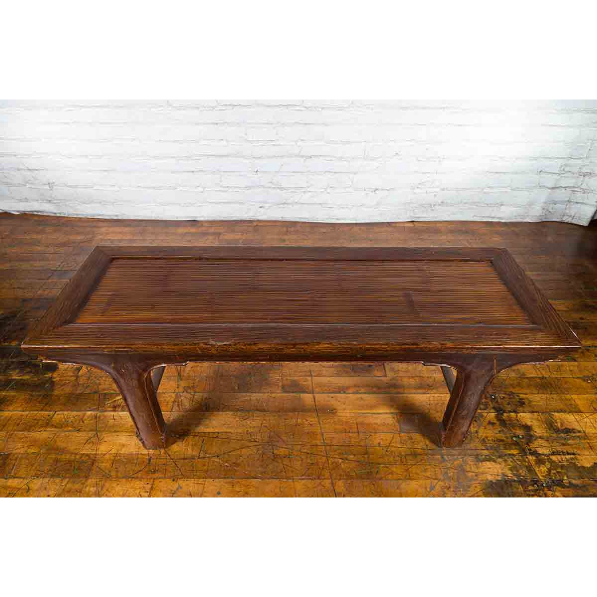 Chinese Early 20th Century Low Table with Bamboo Opium Mat Top-5. Asian &amp; Chinese Furniture, Art, Antiques, Vintage Home Décor for sale at FEA Home