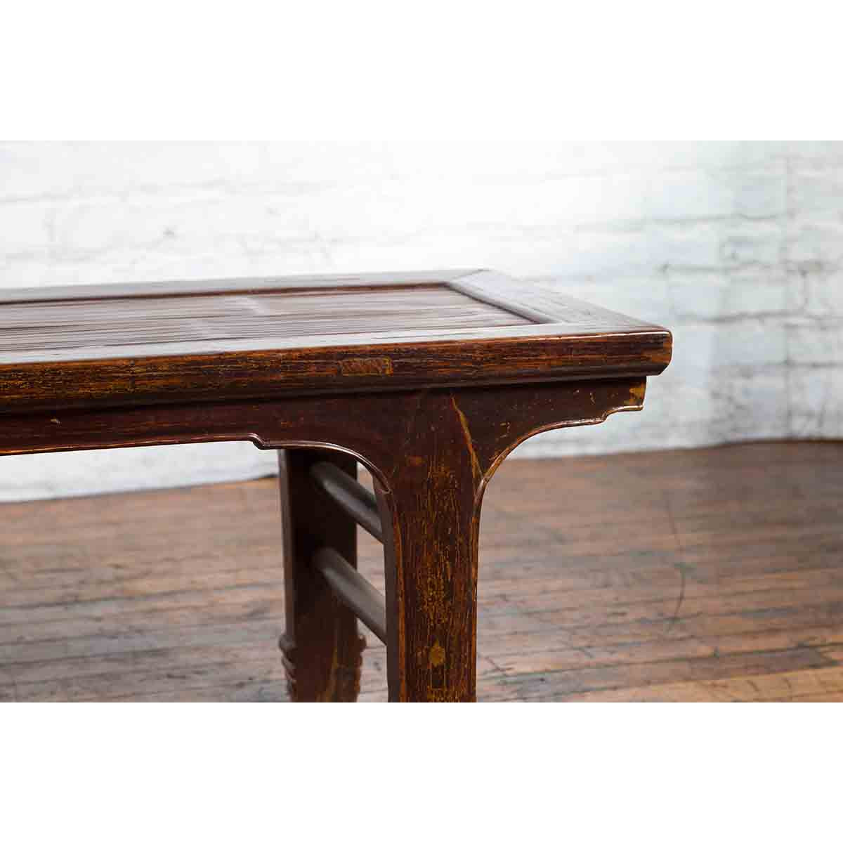 Chinese Early 20th Century Low Table with Bamboo Opium Mat Top-7. Asian &amp; Chinese Furniture, Art, Antiques, Vintage Home Décor for sale at FEA Home