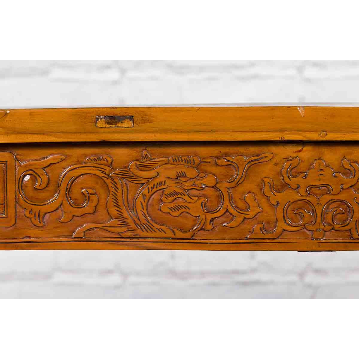 Ming Style Altar Table with Everted Flanges, Meander Apron and Dragon Motifs-8. Asian &amp; Chinese Furniture, Art, Antiques, Vintage Home Décor for sale at FEA Home