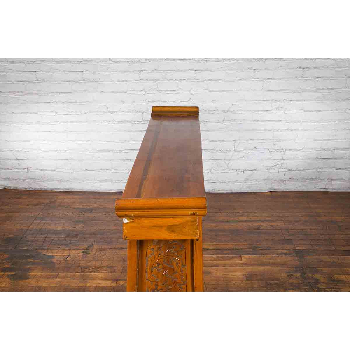 Ming Style Altar Table with Everted Flanges, Meander Apron and Dragon Motifs-10. Asian &amp; Chinese Furniture, Art, Antiques, Vintage Home Décor for sale at FEA Home