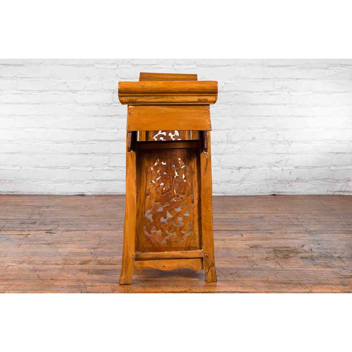 Ming Style Altar Table with Everted Flanges, Meander Apron and Dragon Motifs-13. Asian &amp; Chinese Furniture, Art, Antiques, Vintage Home Décor for sale at FEA Home