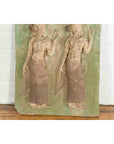 Thai Carved Stone Green Painted Temple Wall Plaque Depicting Ceremonial Dancers-6. Asian & Chinese Furniture, Art, Antiques, Vintage Home Décor for sale at FEA Home