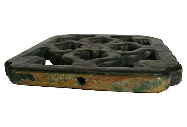 Antique Green Glaze Garden Temple Tile-4. Asian &amp; Chinese Furniture, Art, Antiques, Vintage Home Décor for sale at FEA Home