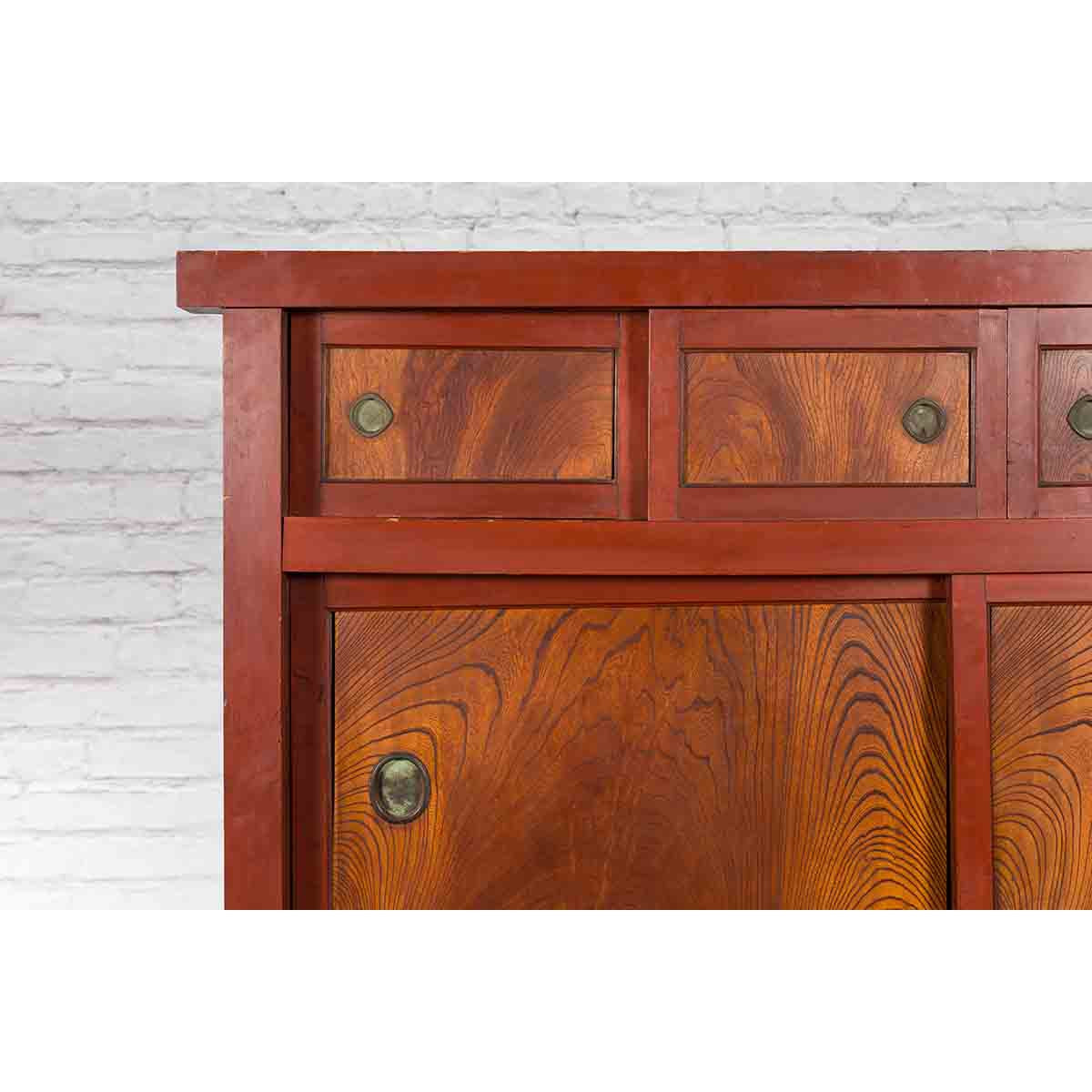 Japanese Early 20th Century Kitchen Compound Cabinet with Sliding Doors-8. Asian &amp; Chinese Furniture, Art, Antiques, Vintage Home Décor for sale at FEA Home