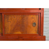 Japanese Early 20th Century Kitchen Compound Cabinet with Sliding Doors