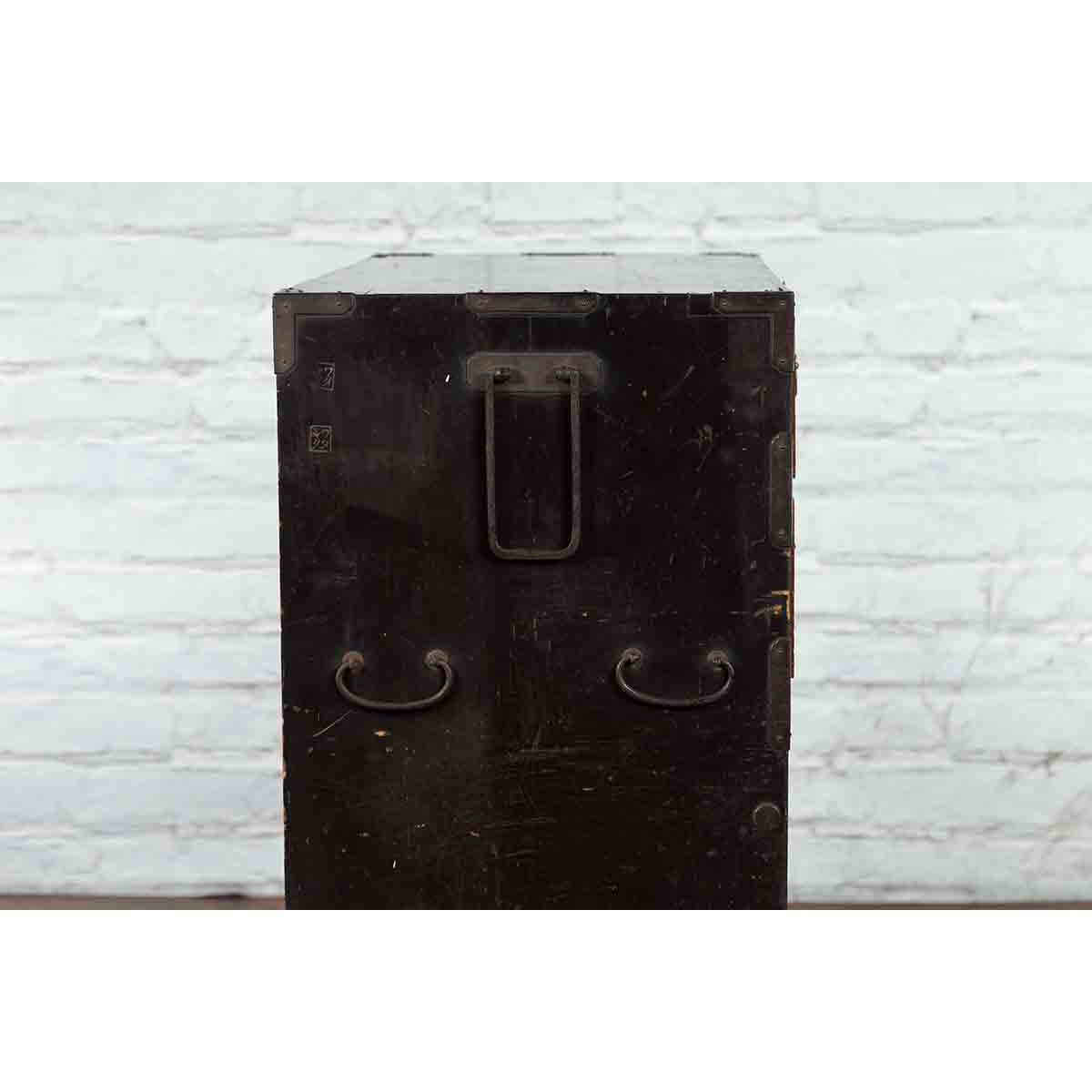 Japanese 19th Century Meiji Period Brown and Black Tansu Clothing Chest-17. Asian &amp; Chinese Furniture, Art, Antiques, Vintage Home Décor for sale at FEA Home