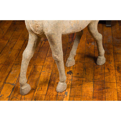 Large Chinese Han Dynasty Period Terracotta Walking Horse, circa 202 BC-200 AD-YN5555-8. Asian & Chinese Furniture, Art, Antiques, Vintage Home Décor for sale at FEA Home