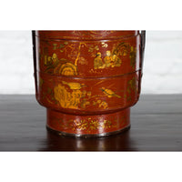 Chinese Early 20th Century Three-Tiered Red Lacquer Lunch Basket with Gilt Décor
