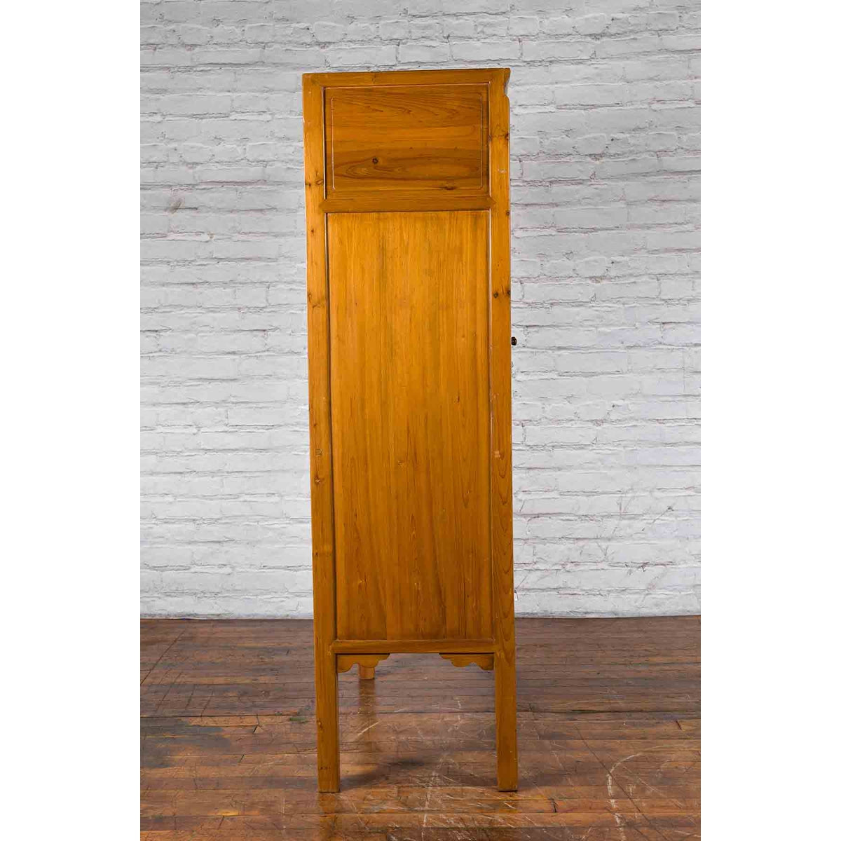 Chinese Early 20th Century Lacquered Armoire with Gilt Carved Warrior Motifs-18. Asian &amp; Chinese Furniture, Art, Antiques, Vintage Home Décor for sale at FEA Home