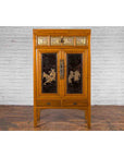 Chinese Early 20th Century Lacquered Armoire with Gilt Carved Warrior Motifs-5. Asian & Chinese Furniture, Art, Antiques, Vintage Home Décor for sale at FEA Home