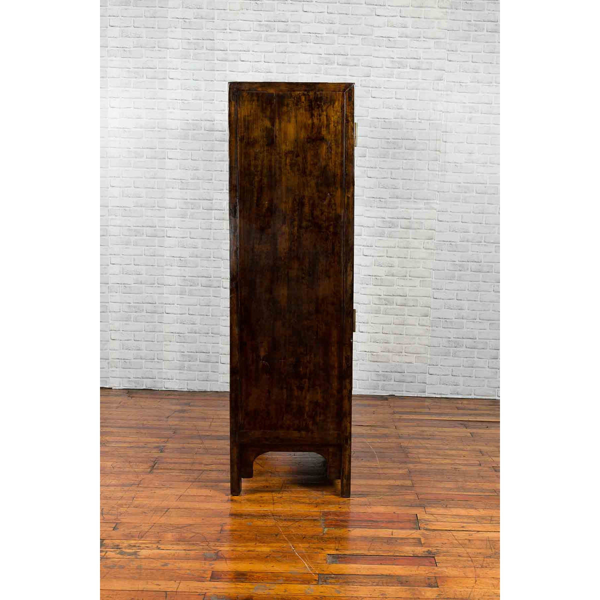 Chinese Qing Dynasty 19th Century Dark Brown Elm Cabinet with Doors and Drawers-12. Asian &amp; Chinese Furniture, Art, Antiques, Vintage Home Décor for sale at FEA Home