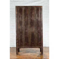 Chinese Qing Dynasty Period Early 19th Century Dark Brown Lacquer Wardrobe