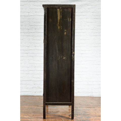 Chinese Qing Dynasty Period Early 19th Century Dark Brown Lacquer Wardrobe-YN5711-14. Asian & Chinese Furniture, Art, Antiques, Vintage Home Décor for sale at FEA Home