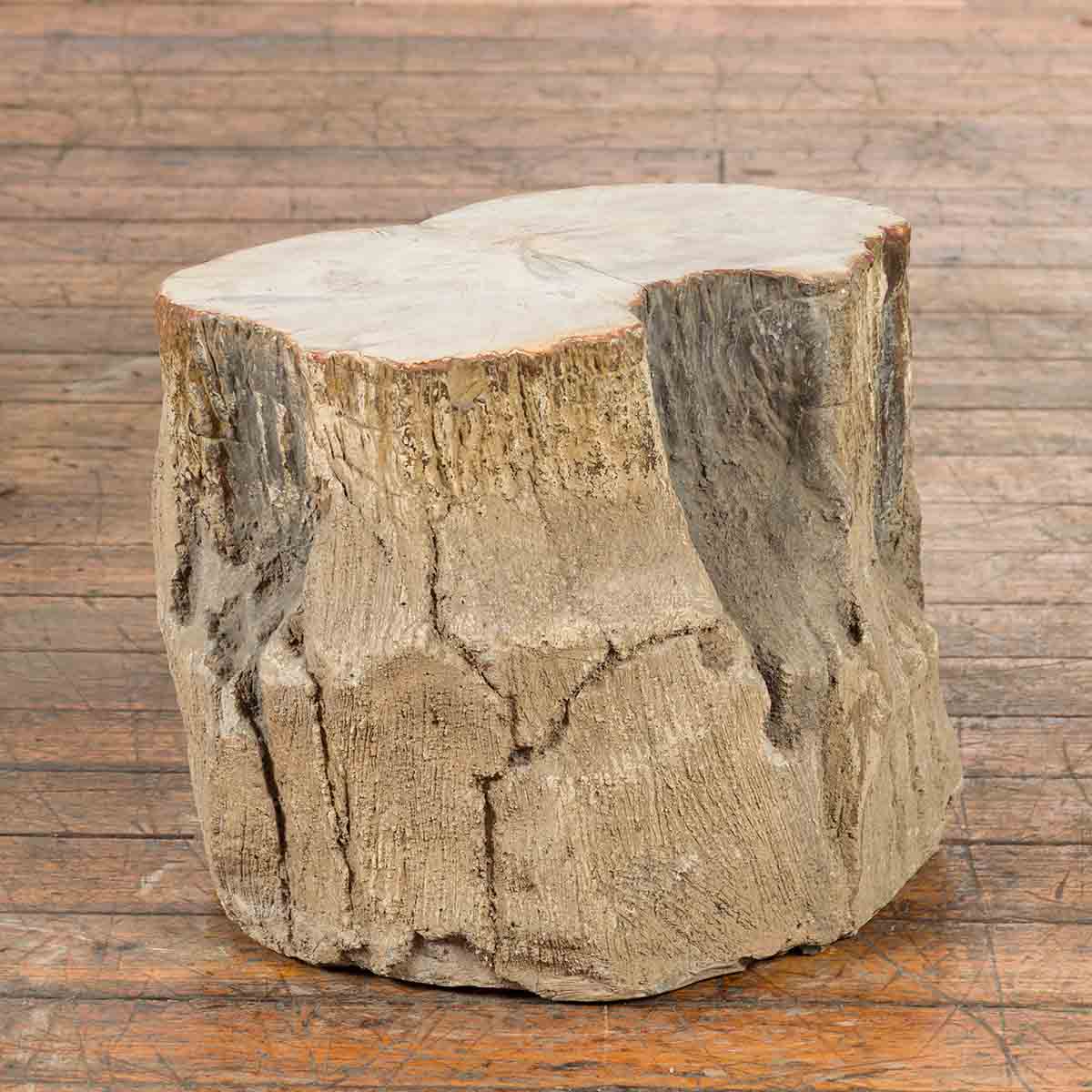 Antique Petrified Wood Tree Stump Drinks Table or Stool Covered in Gesso-2. Asian & Chinese Furniture, Art, Antiques, Vintage Home Décor for sale at FEA Home