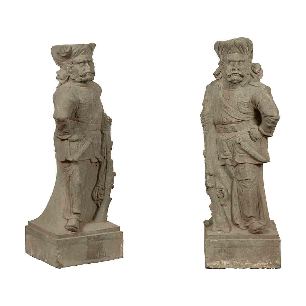 Two Vintage Carved Stone Sculptures of Soldiers from the British Indian Army-1. Asian & Chinese Furniture, Art, Antiques, Vintage Home Décor for sale at FEA Home