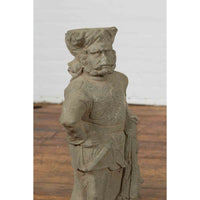 Two Vintage Carved Stone Sculptures of Soldiers from the British Indian Army