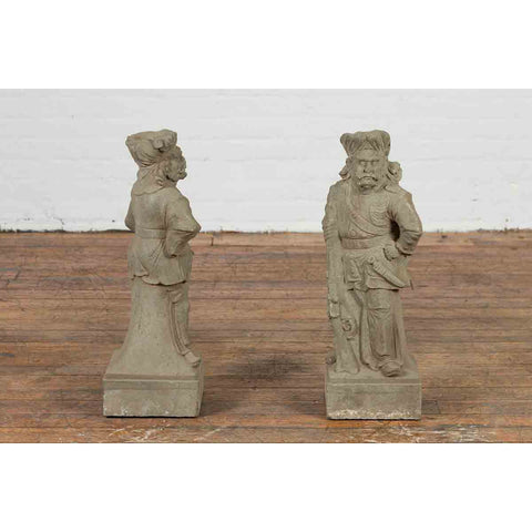 Two Vintage Carved Stone Sculptures of Soldiers from the British Indian Army-YN5879 / YN5880-10. Asian & Chinese Furniture, Art, Antiques, Vintage Home Décor for sale at FEA Home