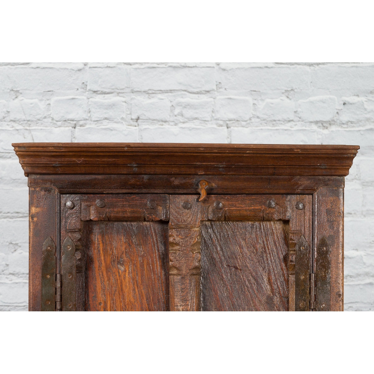 Indian 19th Century Gujarat Armoire with Iron Braces and Carved Half Columns-12. Asian &amp; Chinese Furniture, Art, Antiques, Vintage Home Décor for sale at FEA Home