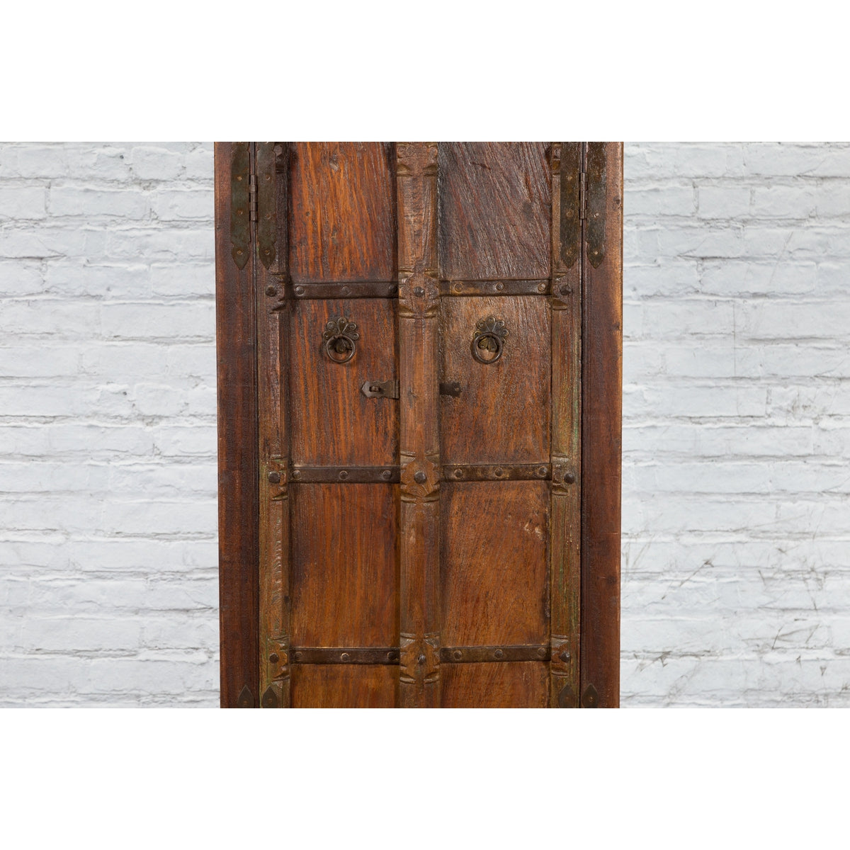 Indian 19th Century Gujarat Armoire with Iron Braces and Carved Half Columns-8. Asian &amp; Chinese Furniture, Art, Antiques, Vintage Home Décor for sale at FEA Home