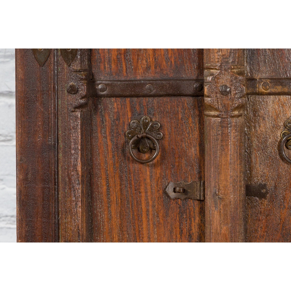 Indian 19th Century Gujarat Armoire with Iron Braces and Carved Half Columns-9. Asian &amp; Chinese Furniture, Art, Antiques, Vintage Home Décor for sale at FEA Home