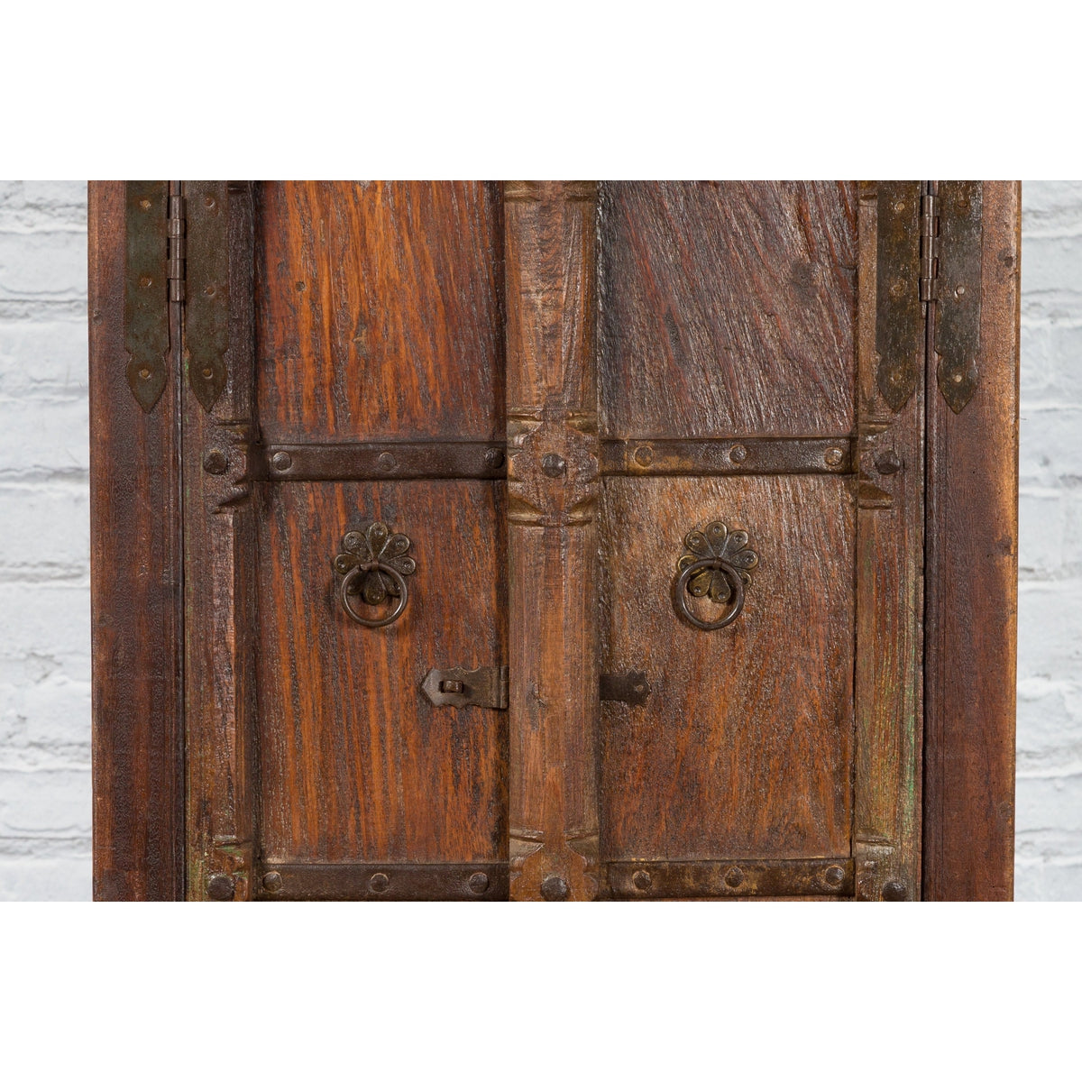 Indian 19th Century Gujarat Armoire with Iron Braces and Carved Half Columns-7. Asian &amp; Chinese Furniture, Art, Antiques, Vintage Home Décor for sale at FEA Home