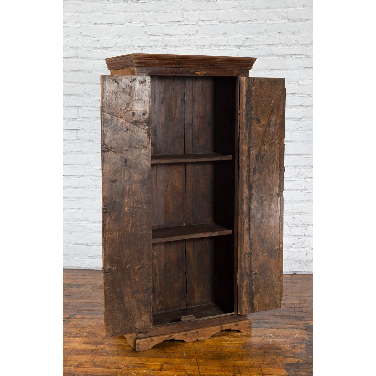 Indian 19th Century Gujarat Armoire with Iron Braces and Carved Half Columns-4. Asian &amp; Chinese Furniture, Art, Antiques, Vintage Home Décor for sale at FEA Home
