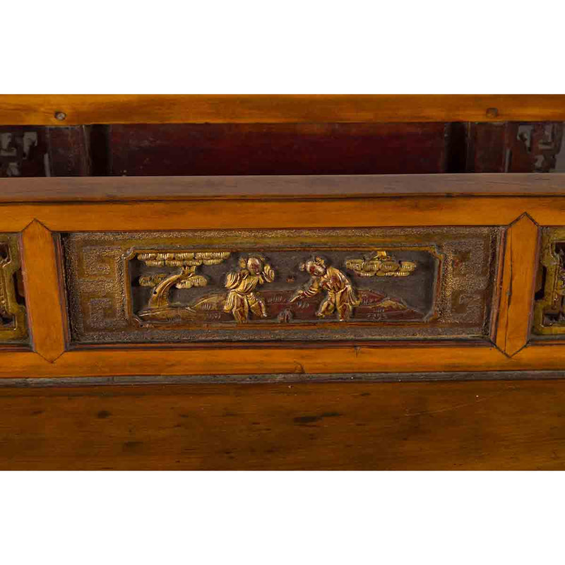 Chinese 19th Century Dowry Chest with Fretwork and Carved Gilt Characters-18. Asian & Chinese Furniture, Art, Antiques, Vintage Home Décor for sale at FEA Home