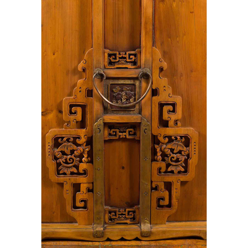 Chinese 19th Century Dowry Chest with Fretwork and Carved Gilt Characters-23. Asian & Chinese Furniture, Art, Antiques, Vintage Home Décor for sale at FEA Home