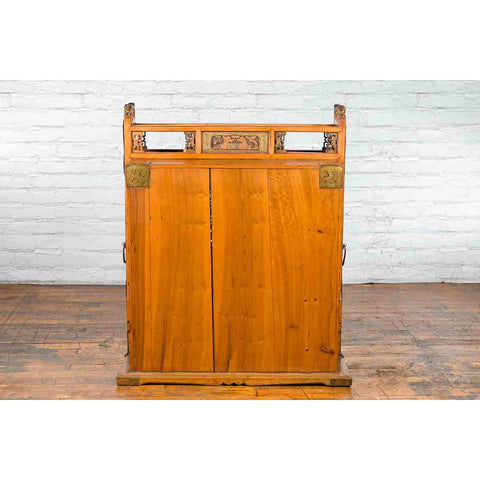Chinese 19th Century Dowry Chest with Fretwork and Carved Gilt Characters-24. Asian & Chinese Furniture, Art, Antiques, Vintage Home Décor for sale at FEA Home