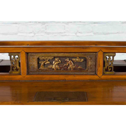 Chinese 19th Century Dowry Chest with Fretwork and Carved Gilt Characters-7. Asian & Chinese Furniture, Art, Antiques, Vintage Home Décor for sale at FEA Home