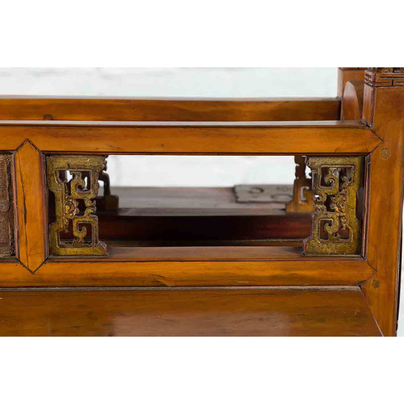 Chinese 19th Century Dowry Chest with Fretwork and Carved Gilt Characters-8. Asian & Chinese Furniture, Art, Antiques, Vintage Home Décor for sale at FEA Home