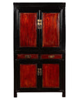 Chinese Early 20th Century Black and Brown Lacquer Cabinet with Doors, Drawers-1. Asian & Chinese Furniture, Art, Antiques, Vintage Home Décor for sale at FEA Home