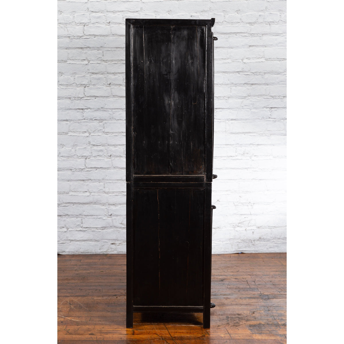 Chinese Early 20th Century Black and Brown Lacquer Cabinet with Doors, Drawers-10. Asian &amp; Chinese Furniture, Art, Antiques, Vintage Home Décor for sale at FEA Home