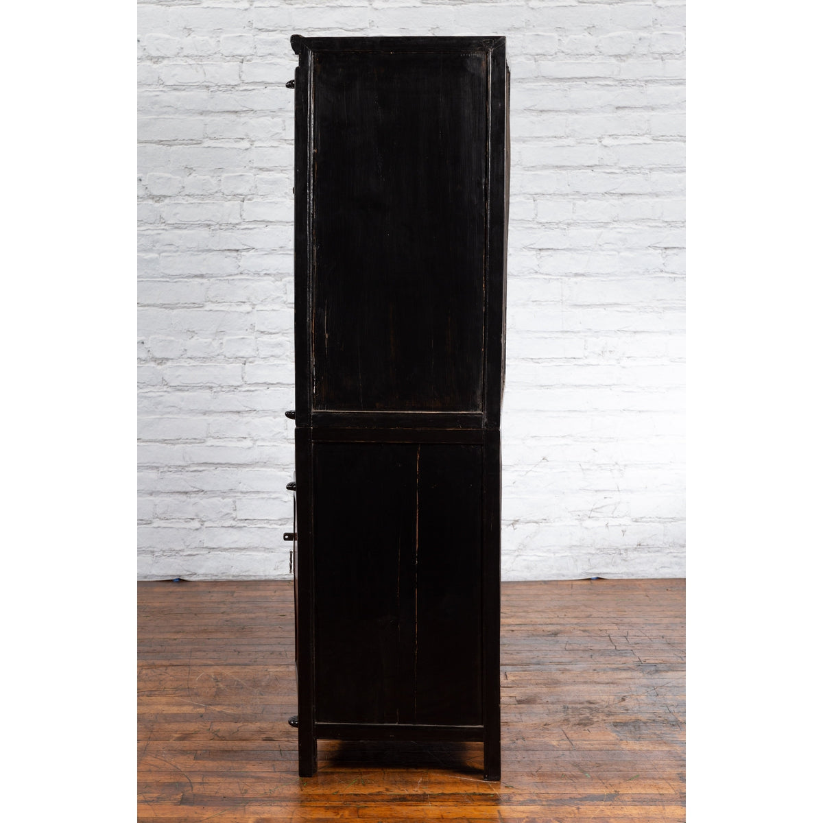 Chinese Early 20th Century Black and Brown Lacquer Cabinet with Doors, Drawers-12. Asian &amp; Chinese Furniture, Art, Antiques, Vintage Home Décor for sale at FEA Home