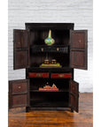 Chinese Early 20th Century Black and Brown Lacquer Cabinet with Doors, Drawers-3. Asian & Chinese Furniture, Art, Antiques, Vintage Home Décor for sale at FEA Home