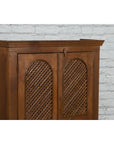 Indian Vintage Wooden Cabinet with Lattice Motifs and Carved Panels-11. Asian & Chinese Furniture, Art, Antiques, Vintage Home Décor for sale at FEA Home