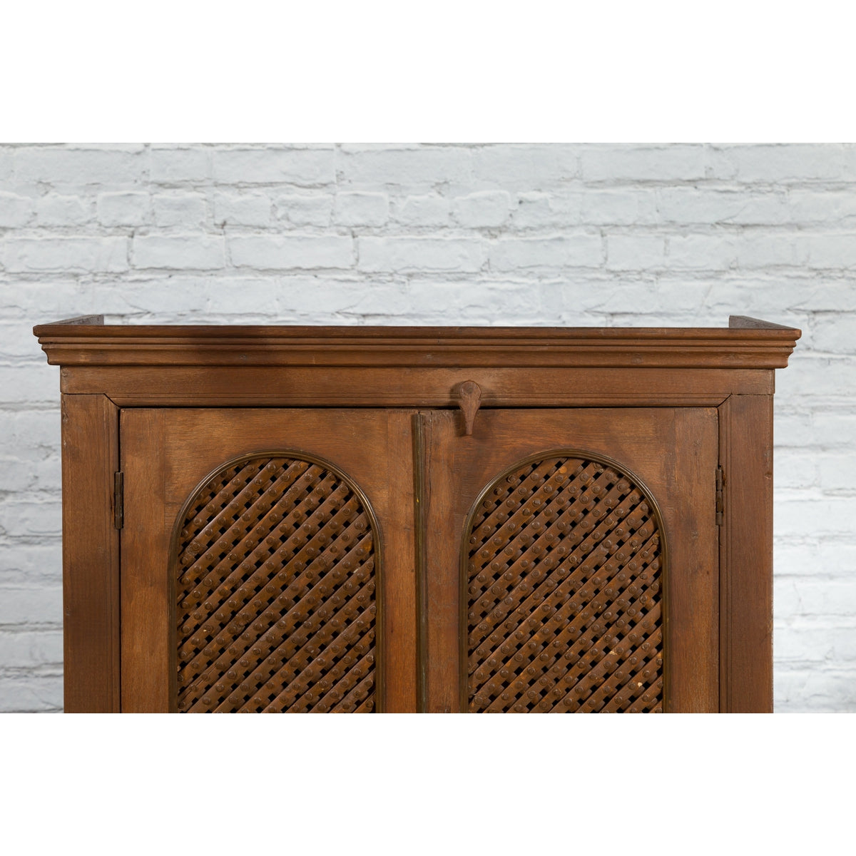 Indian Vintage Wooden Cabinet with Lattice Motifs and Carved Panels-5. Asian &amp; Chinese Furniture, Art, Antiques, Vintage Home Décor for sale at FEA Home