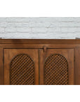 Indian Vintage Wooden Cabinet with Lattice Motifs and Carved Panels-5. Asian & Chinese Furniture, Art, Antiques, Vintage Home Décor for sale at FEA Home