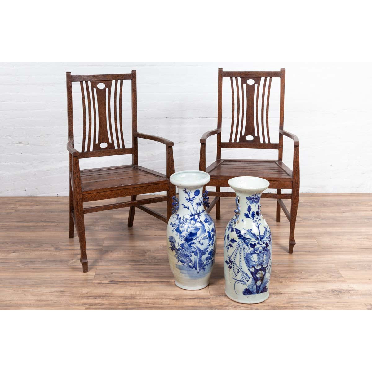 Vintage Dutch Colonial Armchair with Pierced Wood Back Splat, Several Available-3. Asian &amp; Chinese Furniture, Art, Antiques, Vintage Home Décor for sale at FEA Home